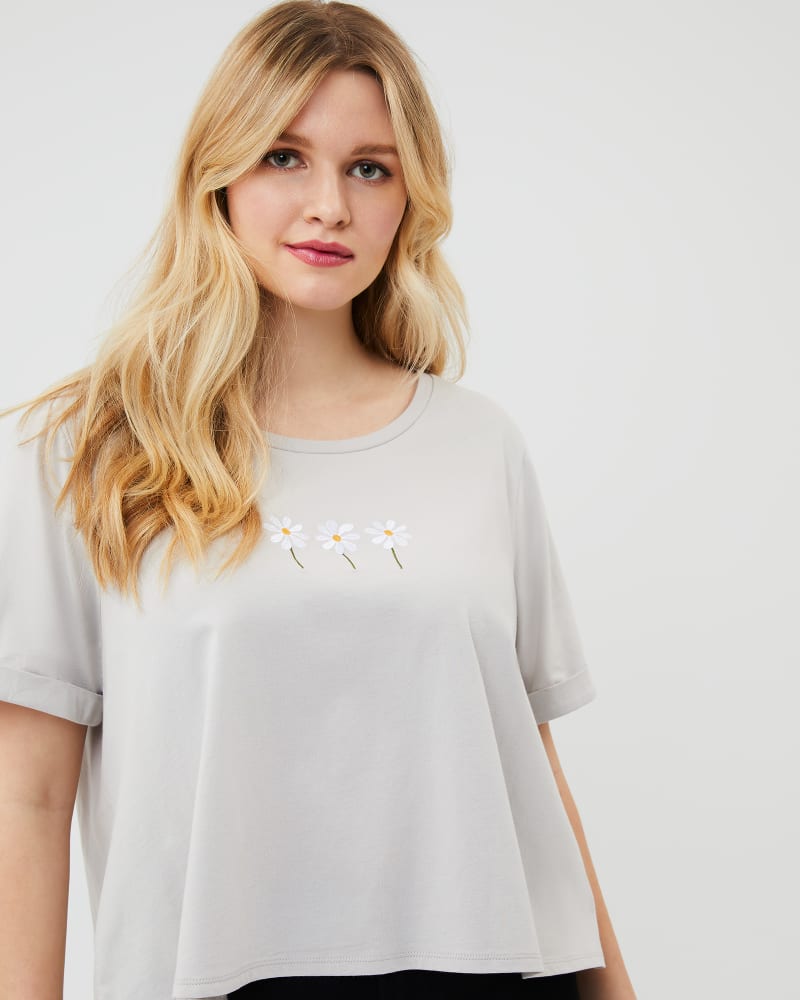 Front of plus size Sloane Crop Cotton Tee by Meri Skye | Dia&Co | dia_product_style_image_id:157989